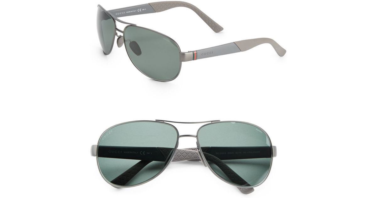 gucci gunmetal aviator sunglasses