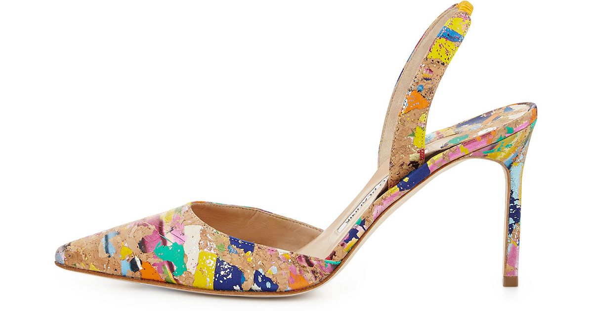 manolo blahnik cork pumps