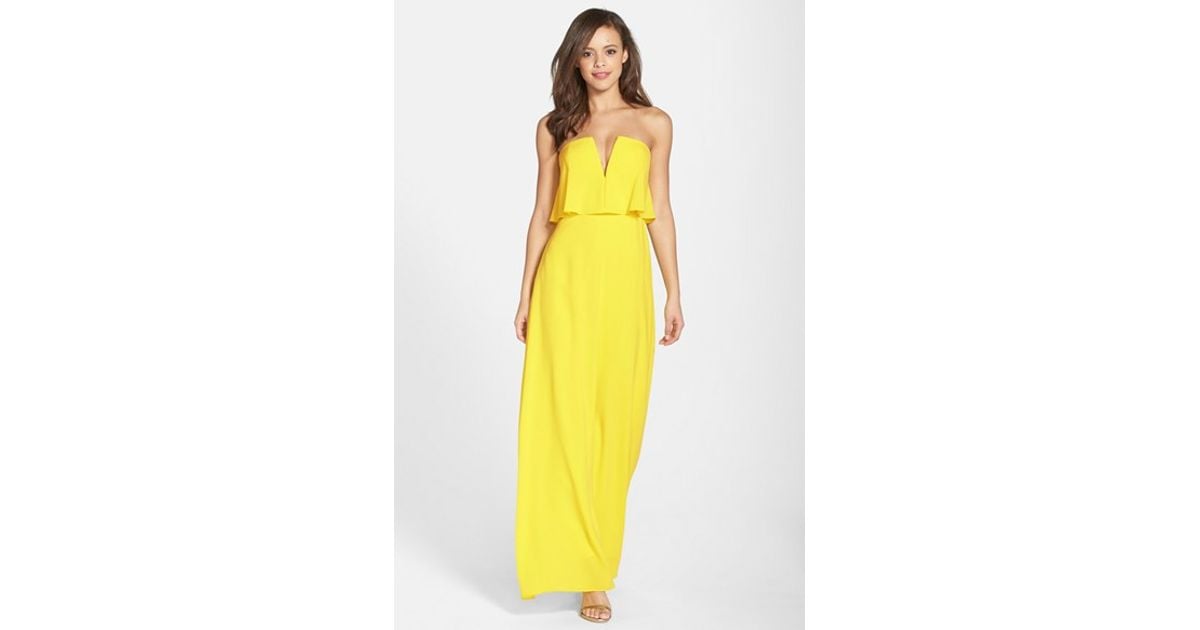bcbg yellow long dress