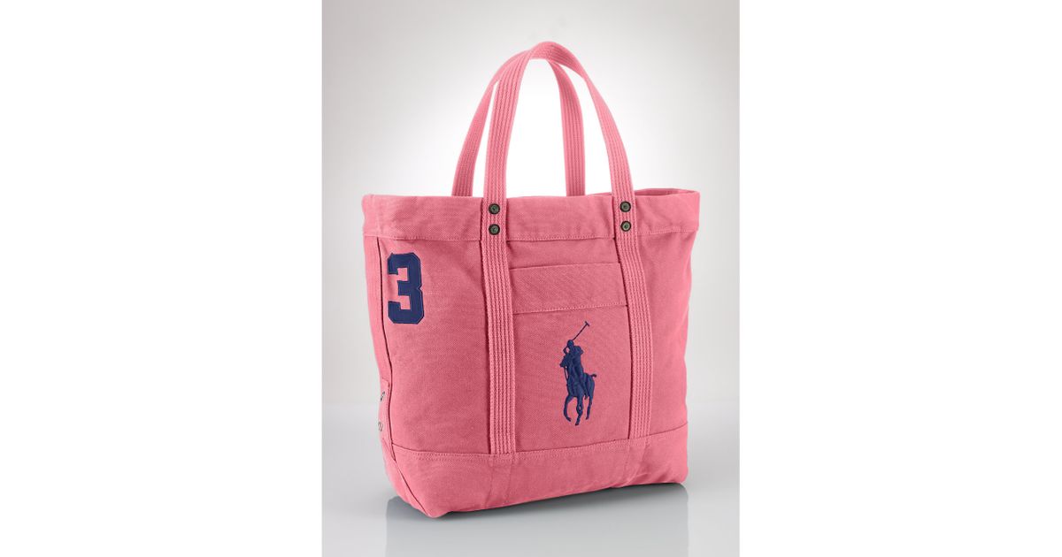 Polo Ralph Lauren Cotton Big Pony Zip Tote in Pink for Men - Lyst