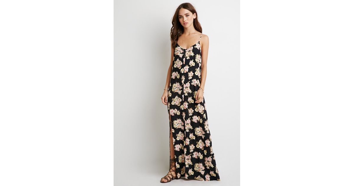 forever 21 black floral maxi dress