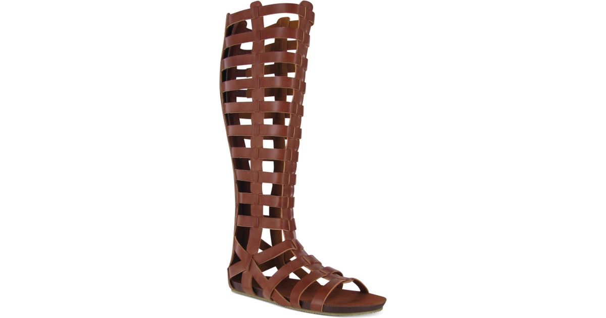 tall brown gladiator sandals