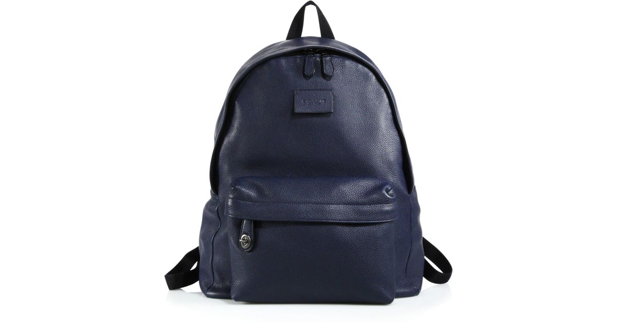 coach blue leather backpack