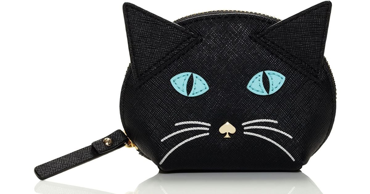 Kate Spade Cat'S Meow Cat Coin Purse in Black Lyst