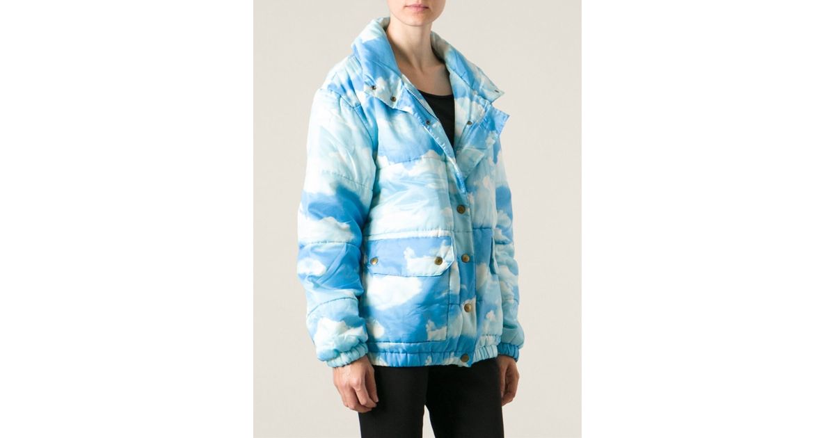 Moschino Cloud Print Padded Jacket in Blue Lyst
