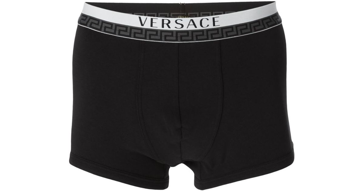 Versace Logo Boxer Shorts in Black for Men Lyst