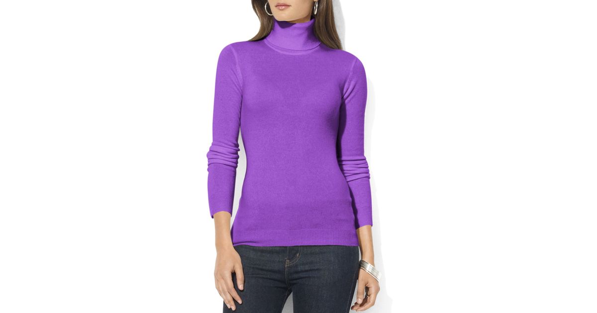 purple turtleneck sweater