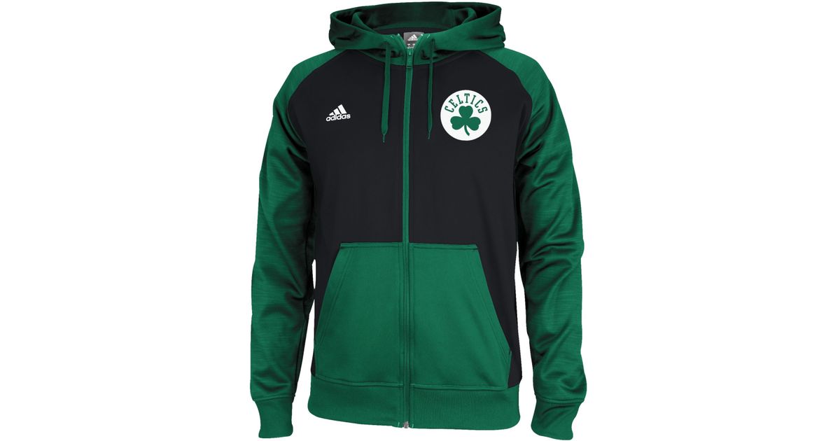 adidas Men'S Boston Celtics Pre-Game Full-Zip Hoodie in Black/Green (Green)  for Men | Lyst