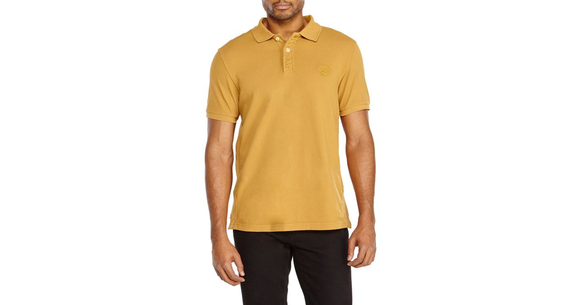Download Timberland Slim Fit Short Sleeve Polo in Mustard (Yellow ...