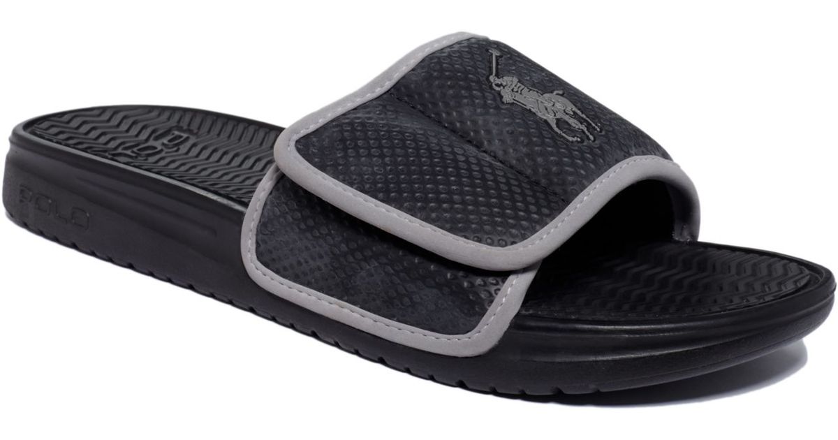 black polo flip flops