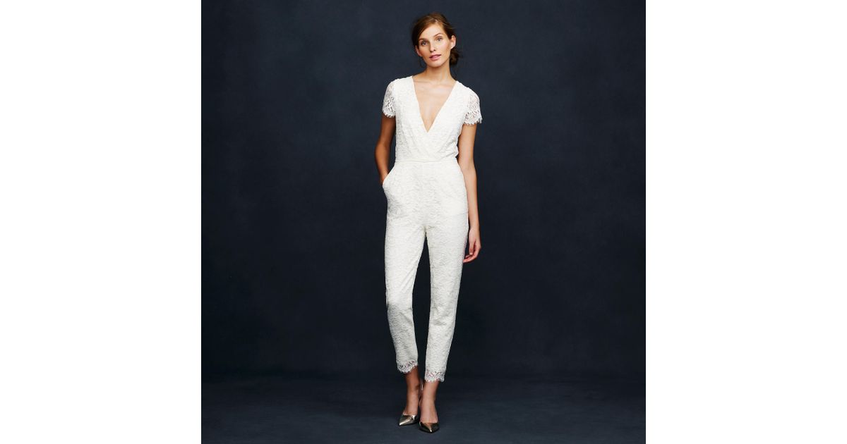 Lyst J.Crew Eyelash Lace Jumpsuit in White