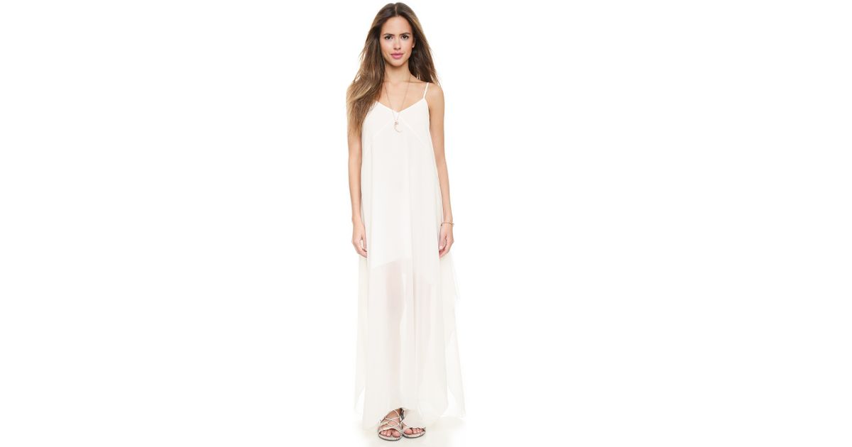 white maxi slip dress