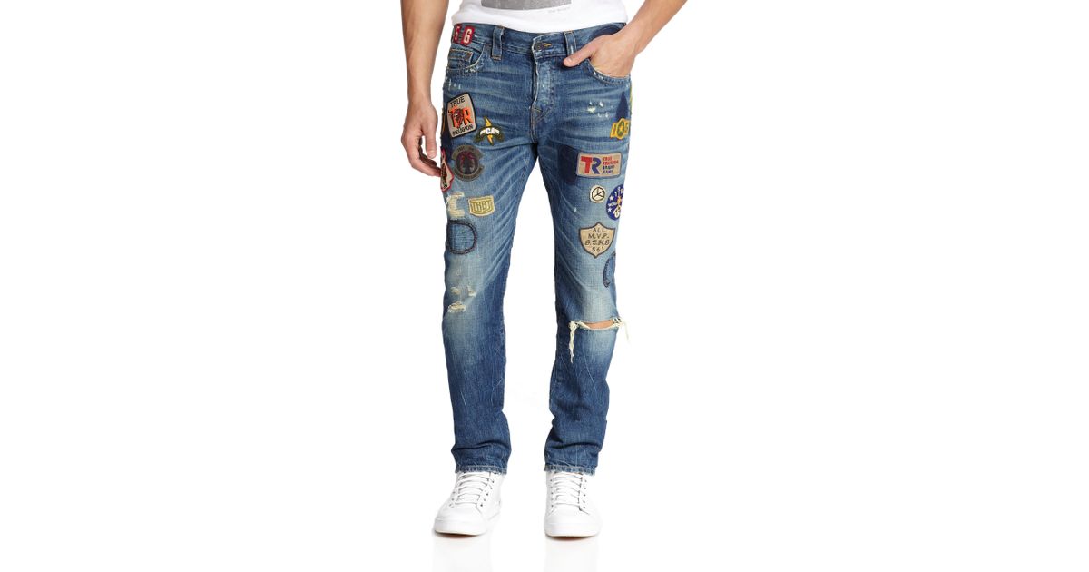 true religion jeans with patches