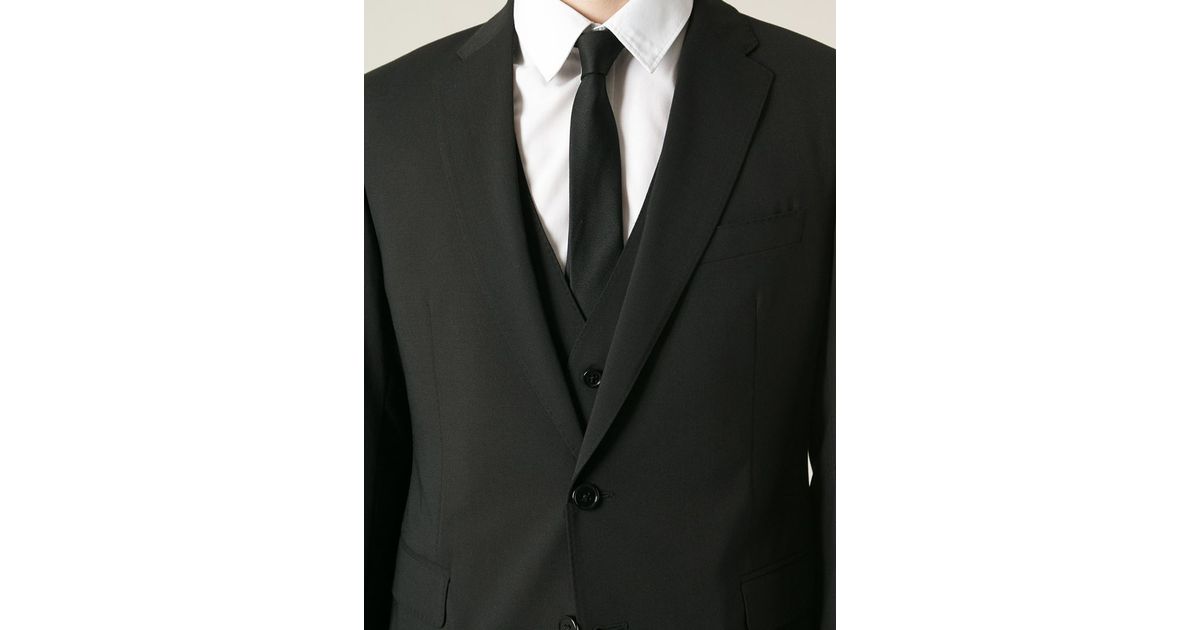Emporio Armani Formal Three Piece Suit in Black for Men | Lyst