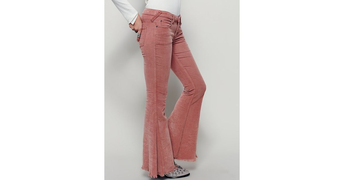 Free People Denim Fp Cord Super Flare In Pink Lyst
