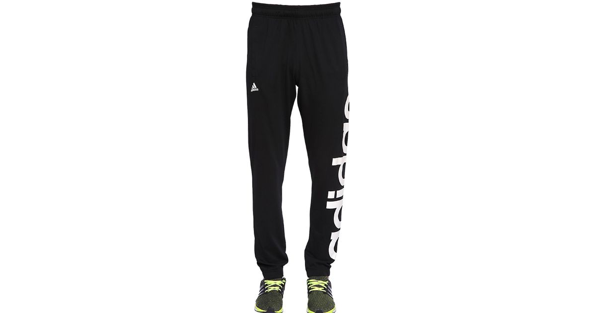 adidas Originals Climalite Cotton Blend Jogging Pants in Black/White  (Black) for Men - Lyst