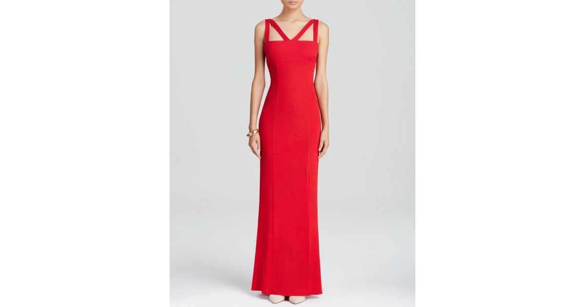 ABS By Allen Schwartz Gown Sleeveless Cutout in Red Lyst