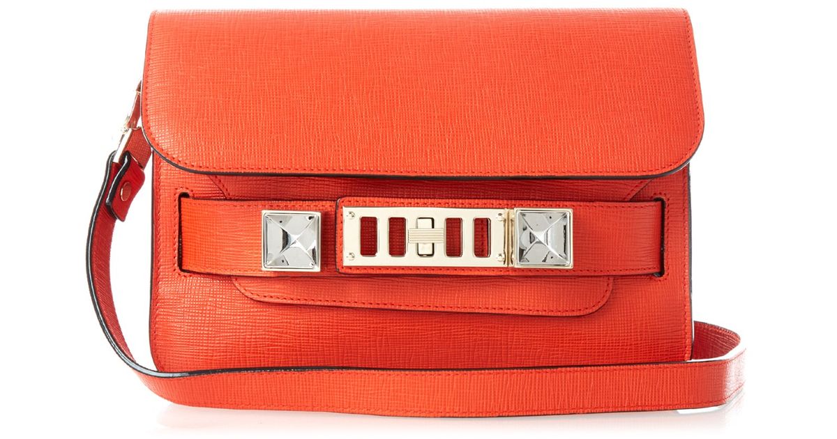 Proenza Schouler Red Ps11 Mini Linosa Leather Shoulder Bag