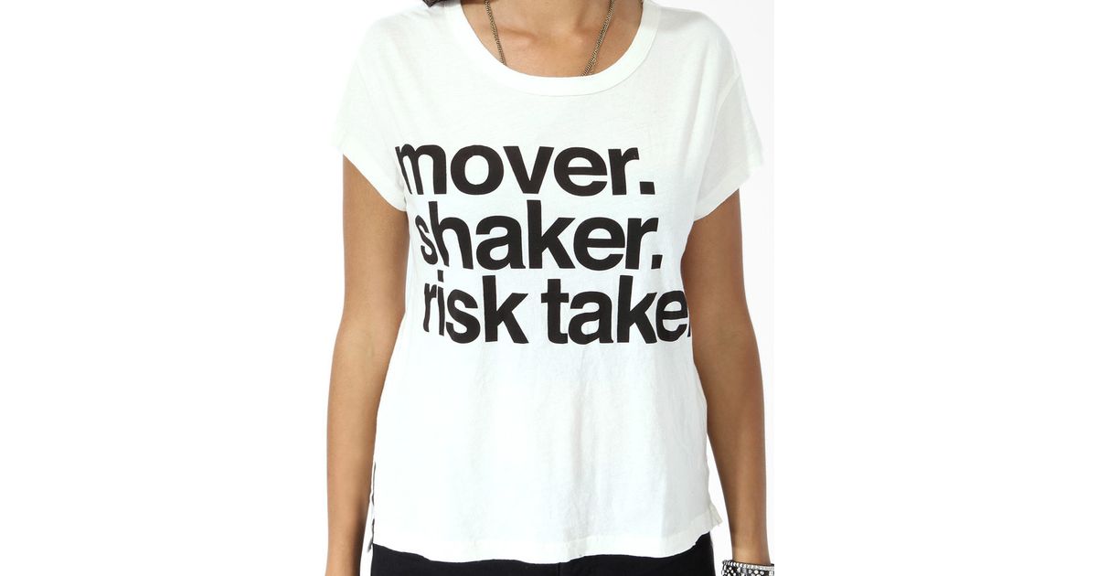 Forever 21 Mover Shaker Risk Taker Tee In Cream Natural Lyst