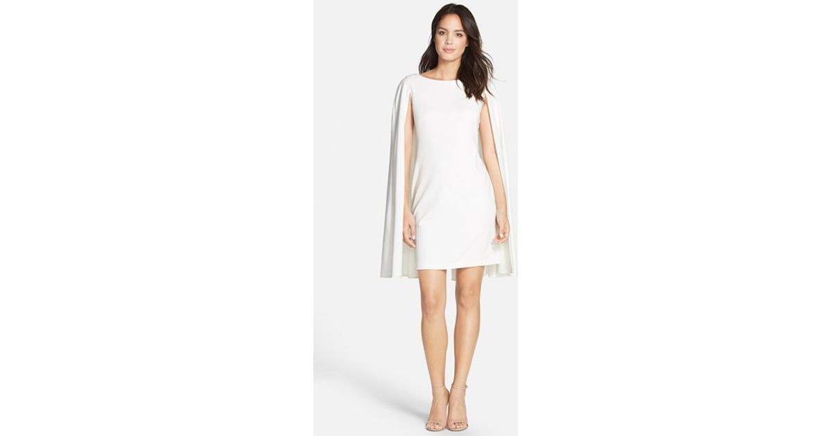 adrianna papell cape sheath dress