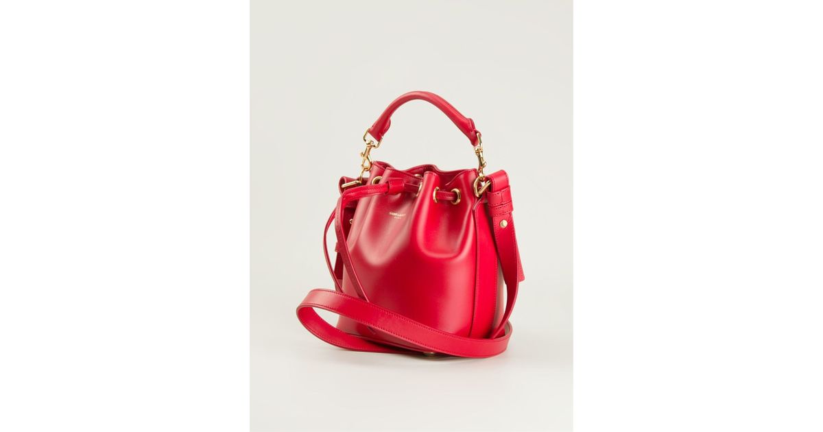 Saint Laurent Small 'Emmanuelle' Bucket Bag in Red - Lyst