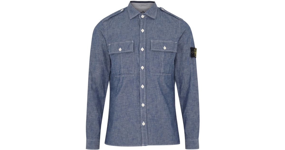 stone island denim shirt
