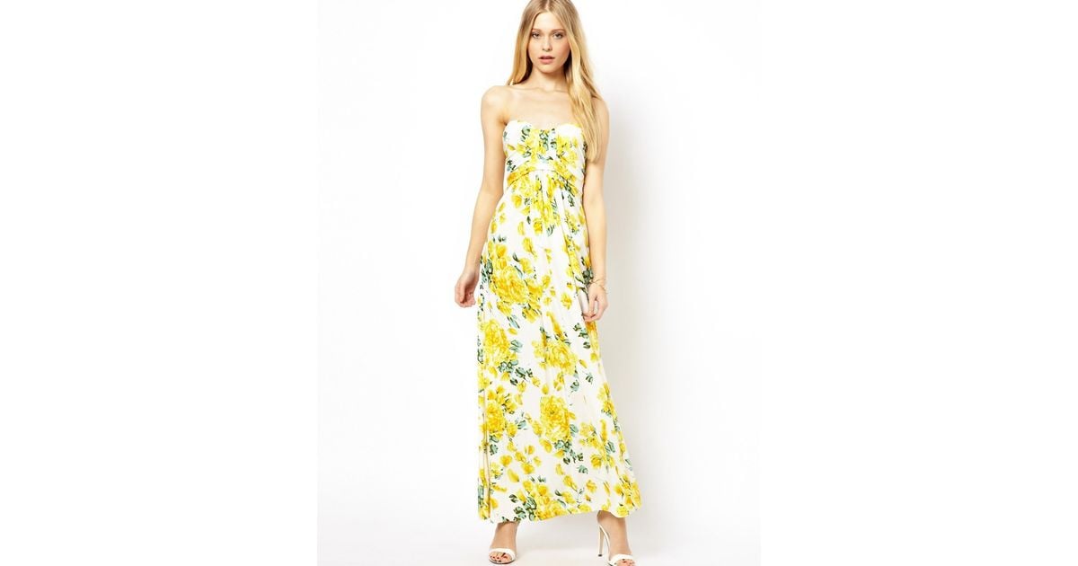strapless floral maxi dress