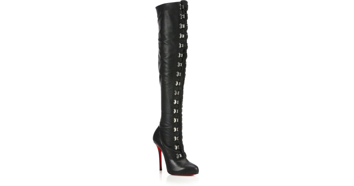 christian louboutin over the knee leather boots christian louboutin over the knee leather boots