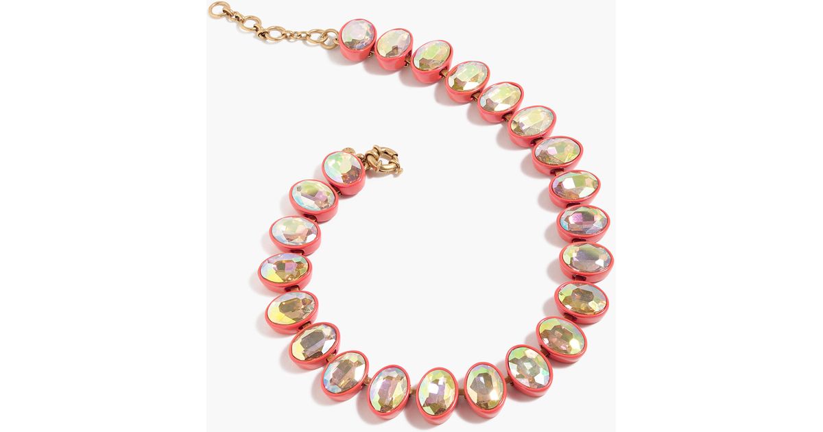 J.Crew Oval Crystal Brûlée Necklace in 