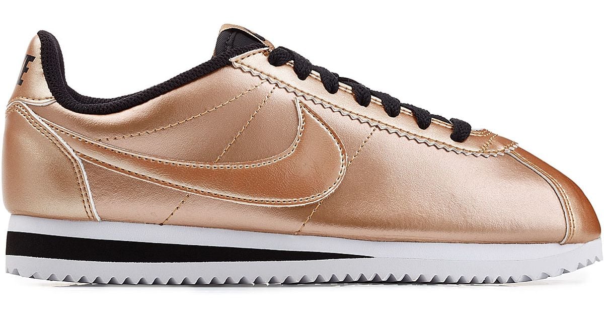 Nike Pink Classic Cortez Metallic Leather Sneakers - Rose Nike Pink Classic Cortez Metallic Leather Sneakers - Rose