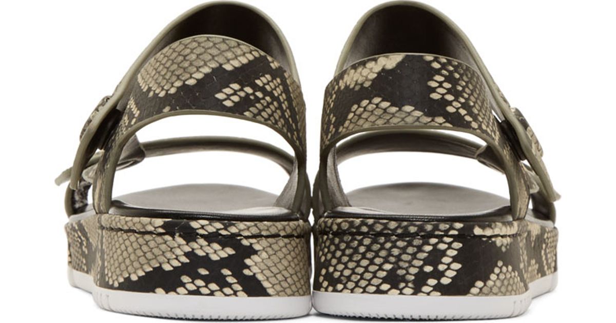 grey snakeskin sandals