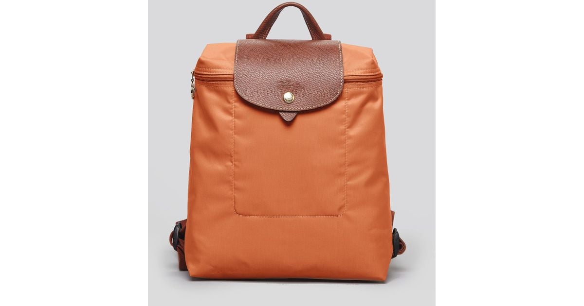 orange longchamp backpack