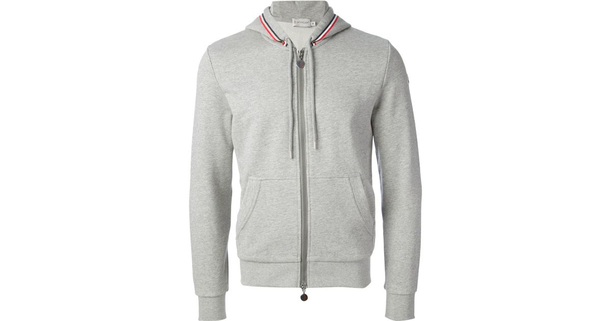 moncler zip hoodie grey