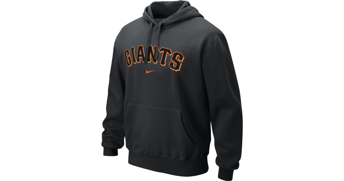 Nike San Francisco Giants Center Swoosh Hoodie Cotton Size S Black MLB