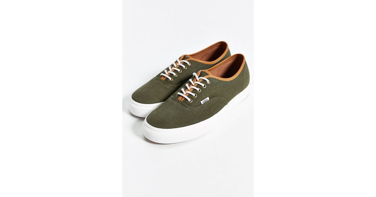 Vans Authentic Leather Trim Sneaker in Green for Men | Lyst