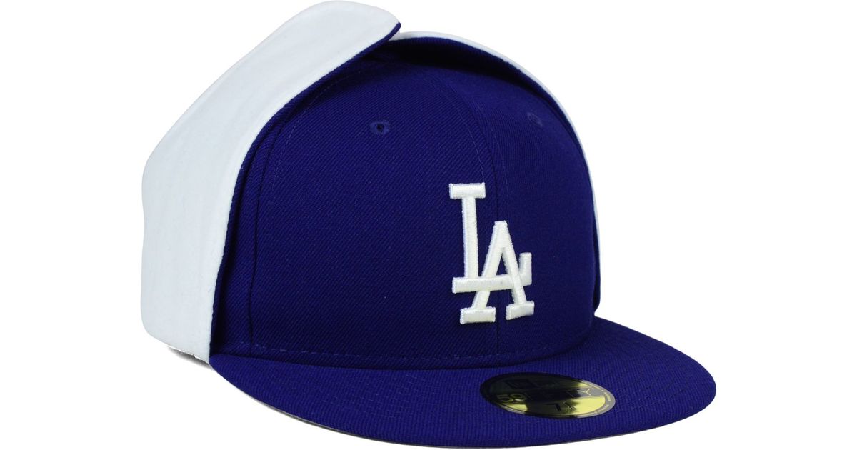 KTZ Los Angeles Dodgers Dog Ear 59fifty Cap in White for Men