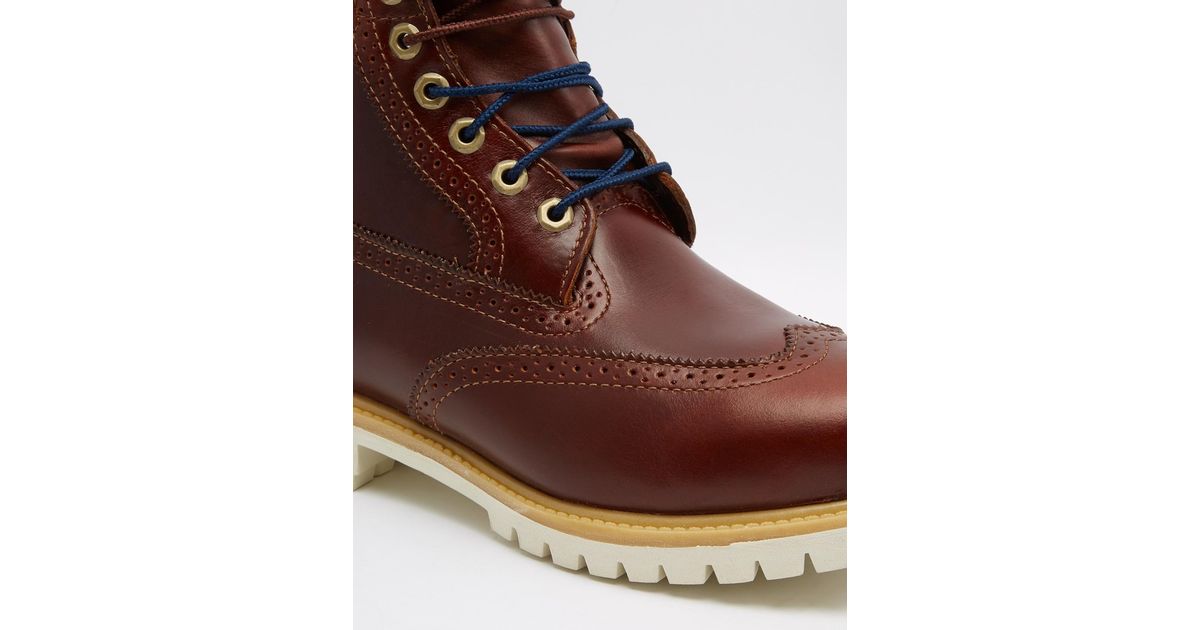 Timberland Icon 6 Inch Leather Premium Brogue Boots in Brown for Men | Lyst