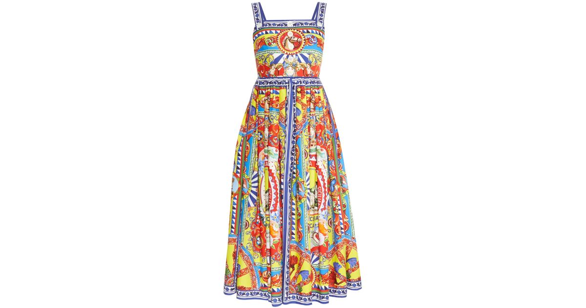 Dolce & Gabbana Sicilian-print Poplin Dress | Lyst