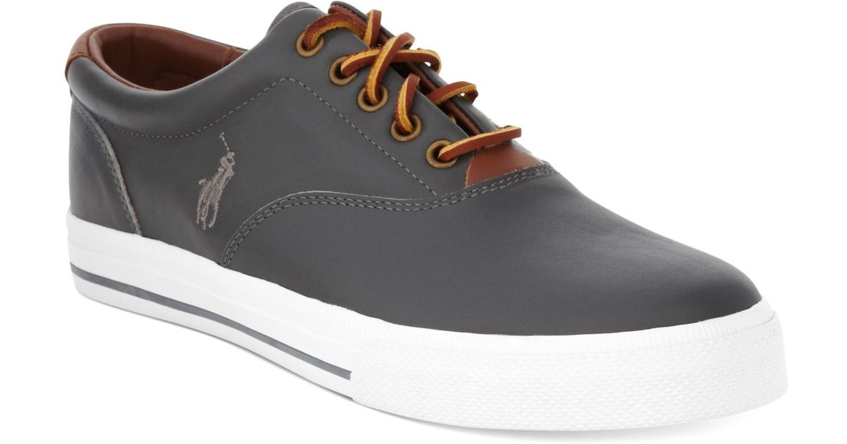 polo ralph lauren men's vaughn leather sneaker