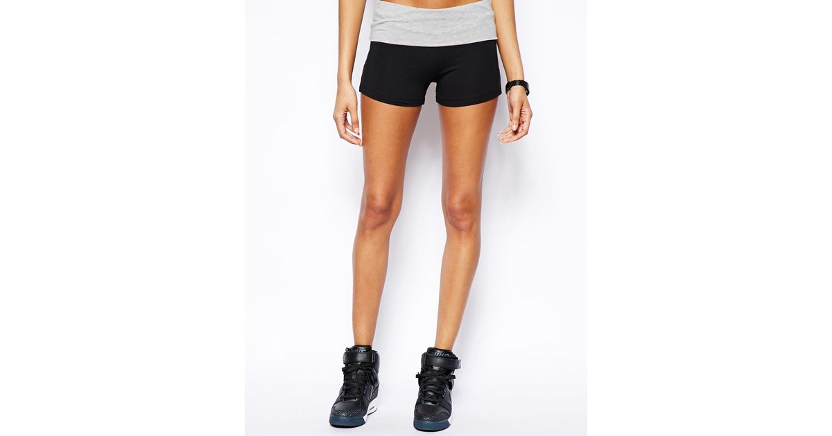 ASOS Fold Down Shorts in 2 Tone Colour in Black - Lyst
