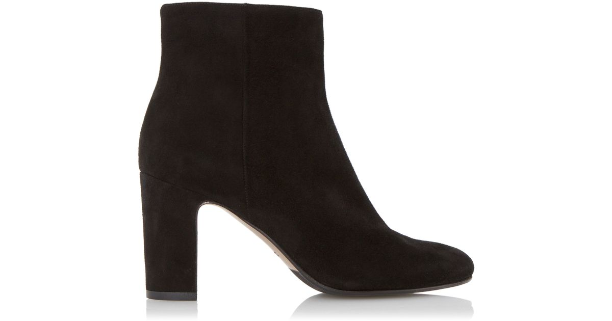Dune black Ophira Suede Almond Toe Ankle Boots in Black | Lyst