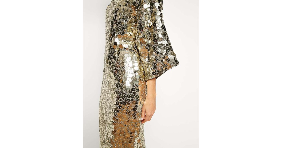 sequin maxi kimono
