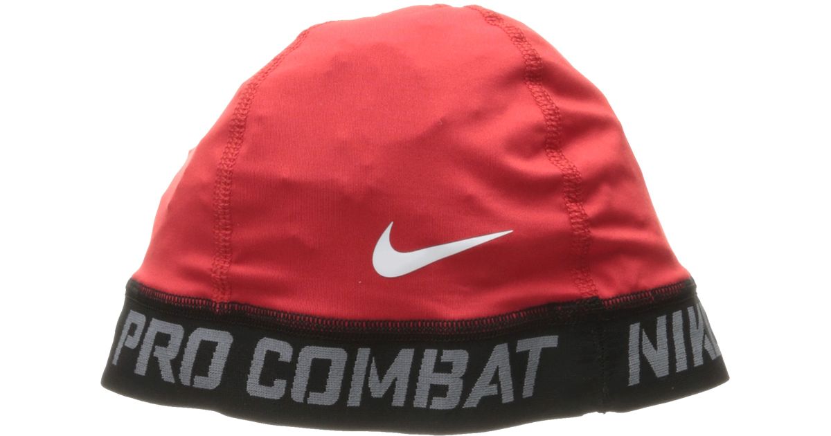 red nike skull cap