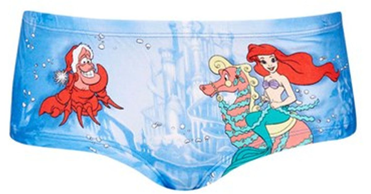 lyst topshop little mermaid christmas boyshorts in blue little mermaid christmas