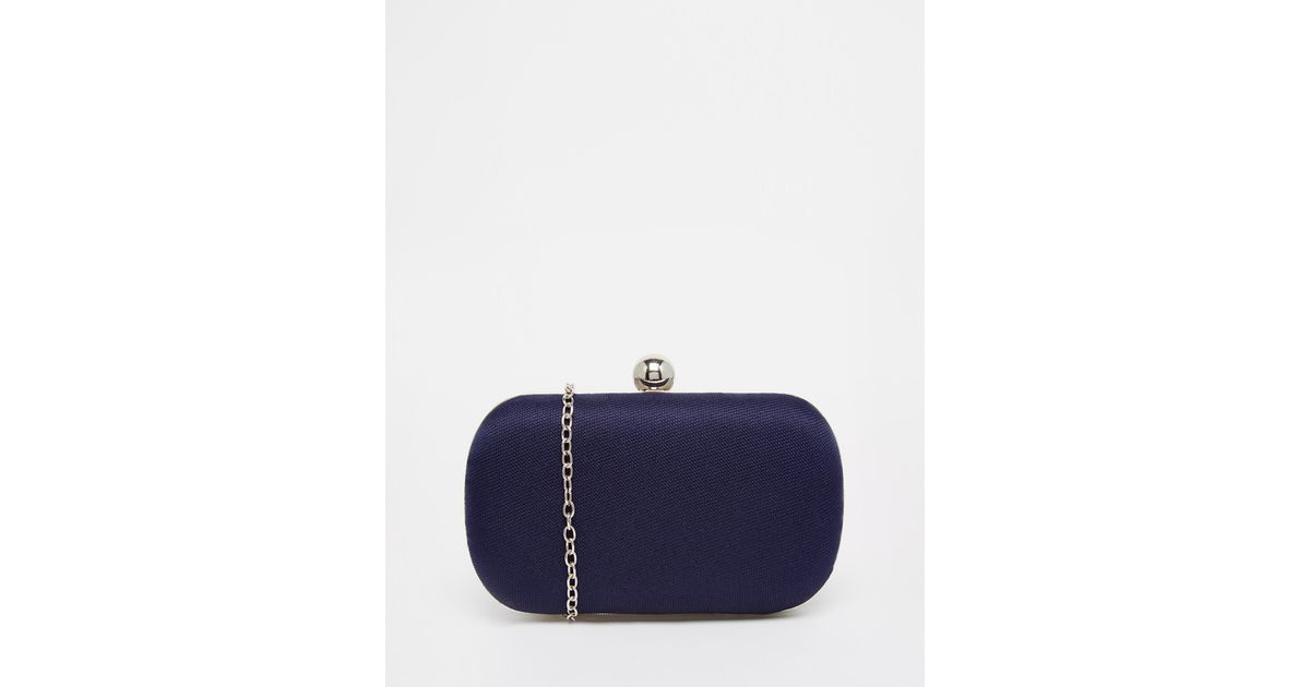 navy box clutch bag