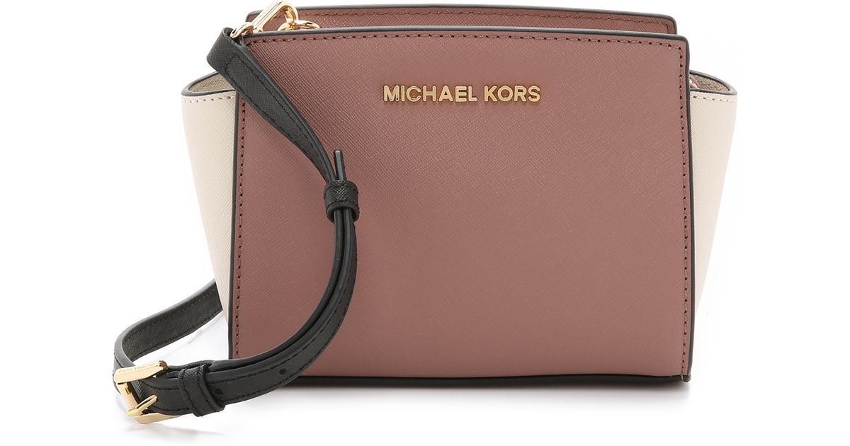 MICHAEL Michael Kors Selma Mini Color-Blocked Cross-Body Bag in Pink | Lyst