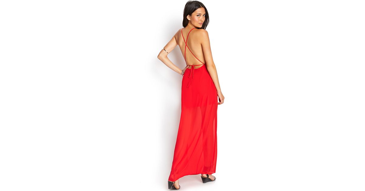 forever 21 red maxi dress