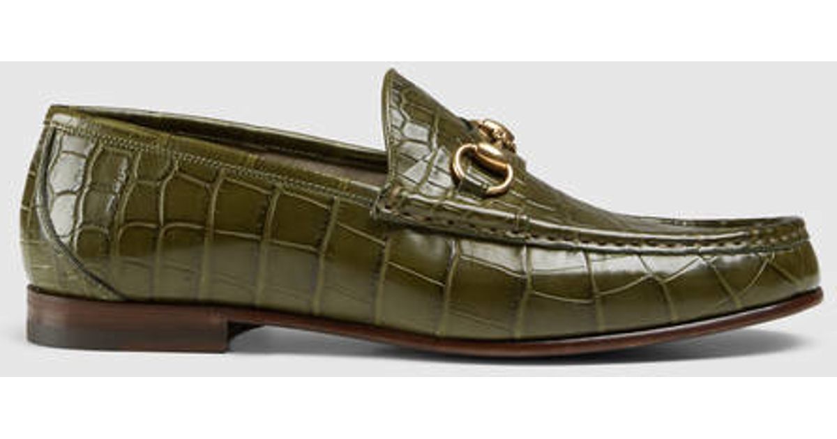 Gucci Leather 1953 Horsebit Crocodile 