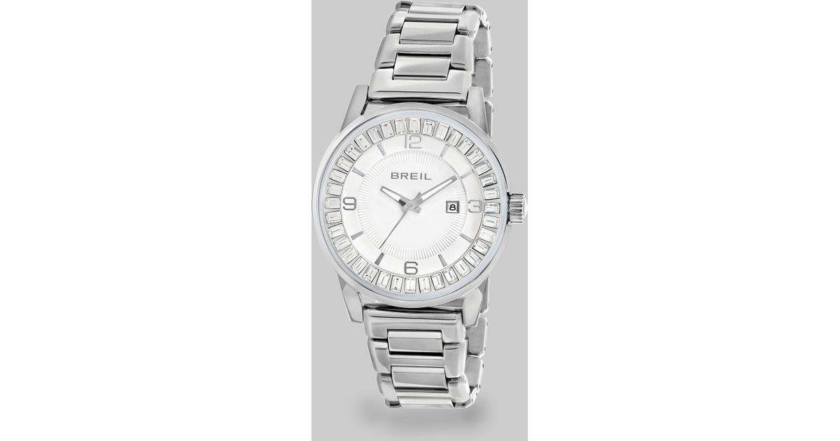 Breil Swarovski Crystal Stainless Steel Watch in Silver (Metallic) | Lyst