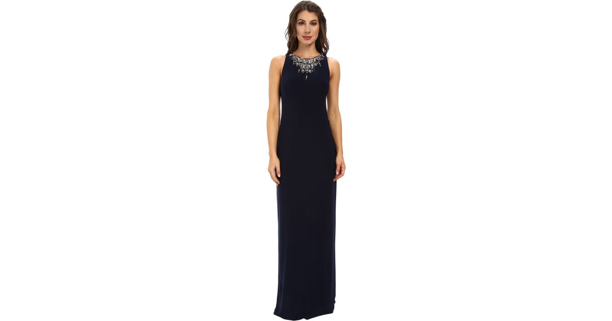 vince camuto navy gown